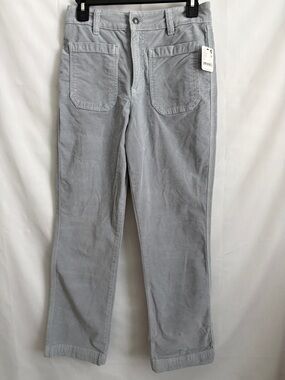 Free People High Time Velvet Kick Flare Pants Light Pearl Blue Corduroy Size 10